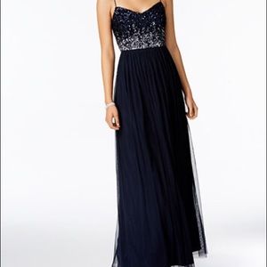 Adrianna Papell Sequined Tulle Gown